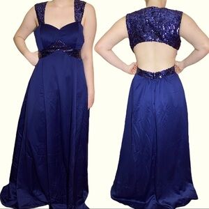 ModCloth Fervour Navy Gown Sequin Accent Size XL